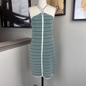 ETCETERA green black white Cove bodycon knit halter dress